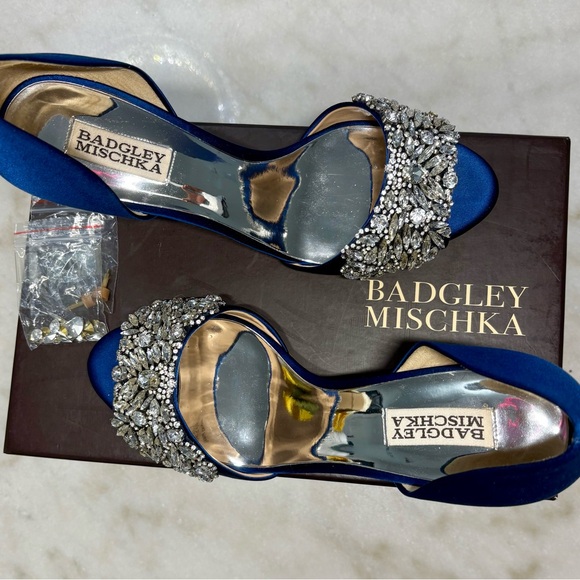Badgley Mischka Shoes - Badgley Mischka Women's Blue Embellished Heels